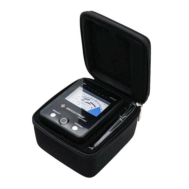 SmartPro Gem-Eye I gemstone tester inside a protective black zipper case.