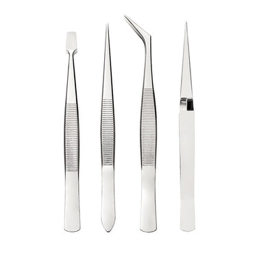 Stainless Steel Tweezer Set of 4pcs