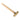 High angle view of a Stuccler brass mallet positioned diagonally, pointing down toward the bottom right.