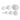 Seven assorted sizes of Stuccler white ceramic melting crucibles with pouring spouts arranged in two rows