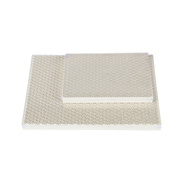 Two different sizes of rectangular white honeycomb ceramic soldering tiles stacked together