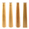 A line of four Stuccler wooden bracelet mandrels standing vertically in round, oval, hexagonal, and square profiles.