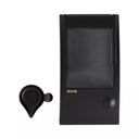 Top down view of Tanita 1230 portable scale with its protective cover closed and gem tray on the side.