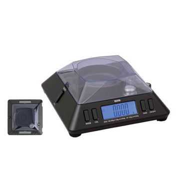Tanita KP-601 carat scale featuring a dual-display design and a protective transparent draft shield.