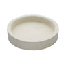 Round unglazed ceramic borax dish tray for grinding flux cones in jewelry soldering.
