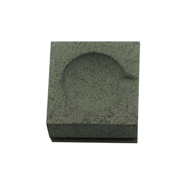 Technique Asic square charcoal melting crucible block with the pouring spout notch positioned on the right.