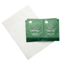 Town Talk Pearl Care Kit sleeve, tissues, and microfibre polishing cloth, laid out for safely cleaning delicate pearls.