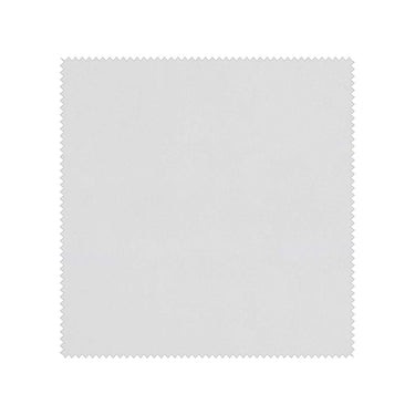 Close-up of the square, gray, zigzag-edged Town Talk Pearl Care Tissues cloth, used for gently polishing delicate pearls.