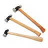 Three traditional ball peen goldsmith hammers with wood handles in 26mm, 28mm, and 32mm head sizes.
