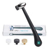 Ergonomic UFO jewelry hammer with 4 interchangeable faces, PU handle, and retail packaging box.