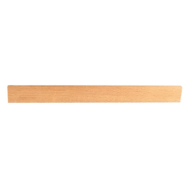 A long rectangular wooden finishing stick base positioned horizontally on a white background