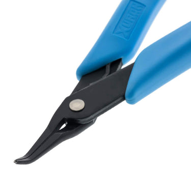 Xuron 450BN curved nose pliers with jaws closed for precision work.