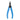 Front view of Xuron 485 flat nose pliers with blue handles and jaws closed.