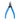 Front view of Xuron 485 flat nose pliers with blue handles in open position.