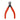 Front view of Xuron Maxi-Shear flush cutter with orange handles and wide cutting head.