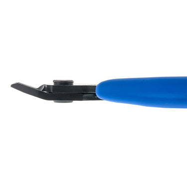 Side profile of Xuron oval head flush cutter showing the slim head thickness.